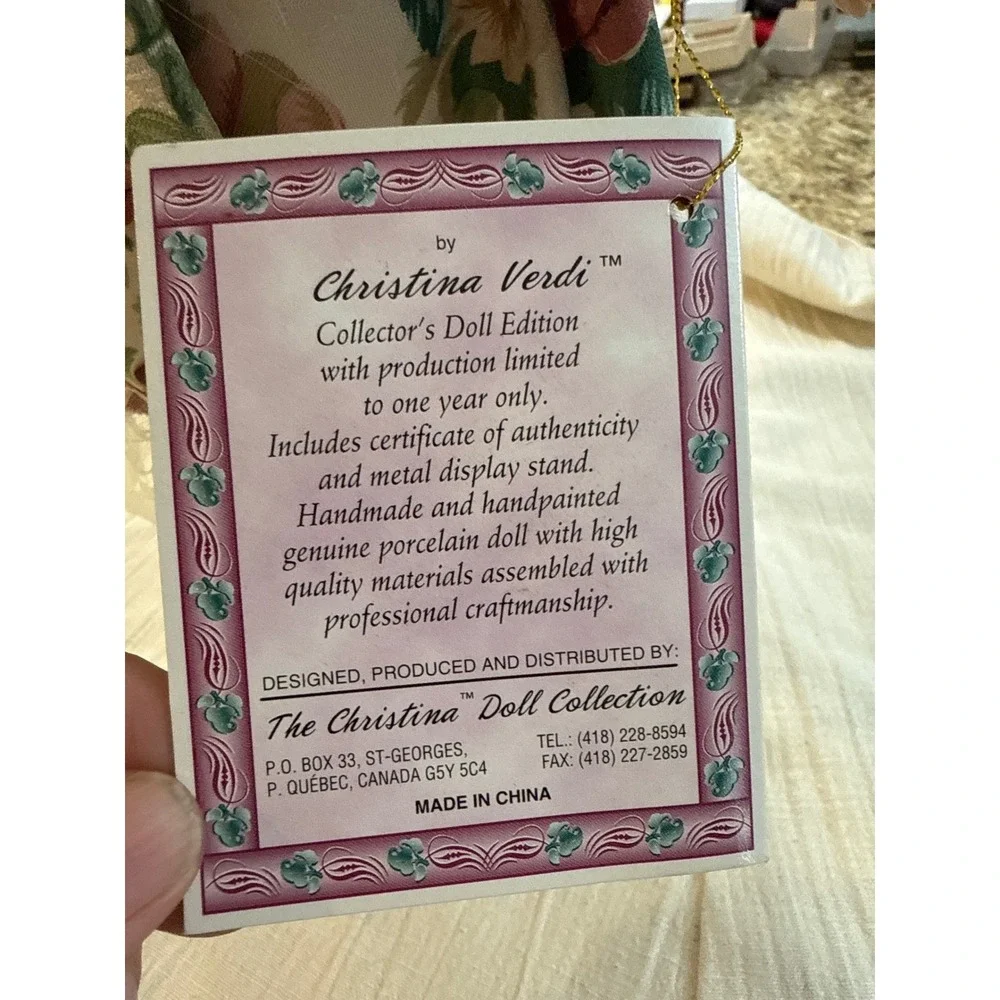Christina‎ Verdi Porcelain Doll 1998 Special Edition Christina Collection Floral